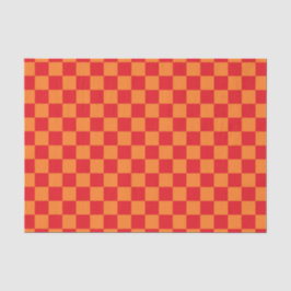 Kariertes Rotes und orange Seidenpapier