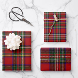Kariertes rotes Verpackungspapier Geschenkpapier Set