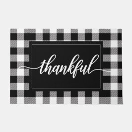 Kariertes Schwarz-Weiß-Buffalo Fußmatte