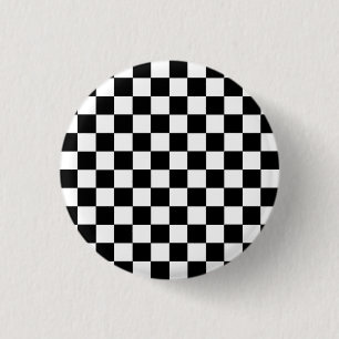 Kariertes Schwarzweiss Button