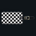 Kariertes Schwarzweiss Gepäckanhänger<br><div class="desc">Abstrakte digitale Kunst der Schwarzweiss-Quadrate in einer checkered Bildung.</div>