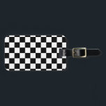 Kariertes Schwarzweiss Gepäckanhänger<br><div class="desc">Abstrakte digitale Kunst der Schwarzweiss-Quadrate in einer checkered Bildung.</div>