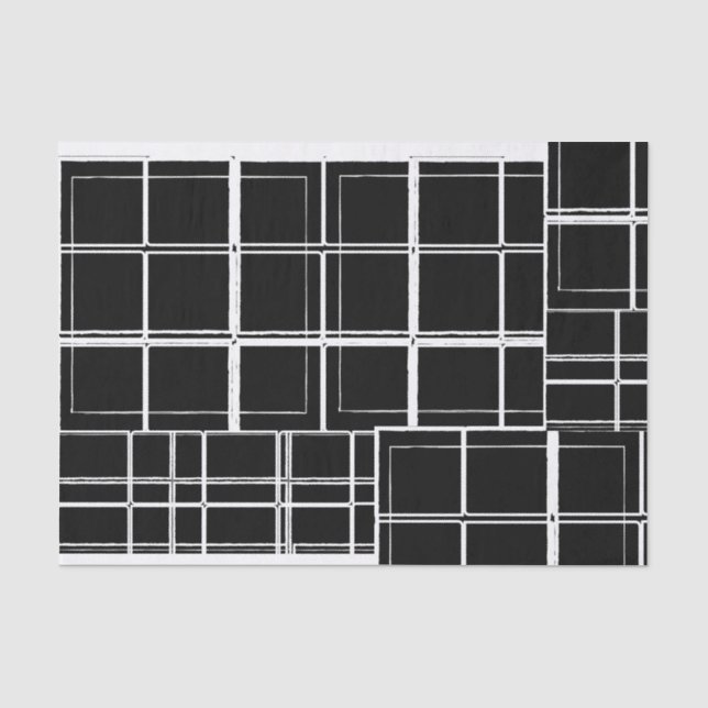 Kariertes Schwarzweiss-Seidenpapier Seidenpapier (Vorderseite)