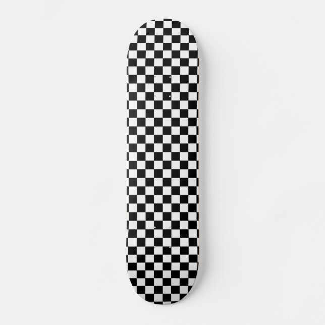 Kariertes Schwarzweiss Skateboard (Vorderseite)