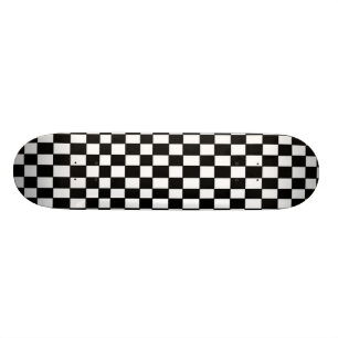 Kariertes Schwarzweiss-Skateboard Skateboard