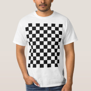 Kariertes Schwarzweiss T-Shirt