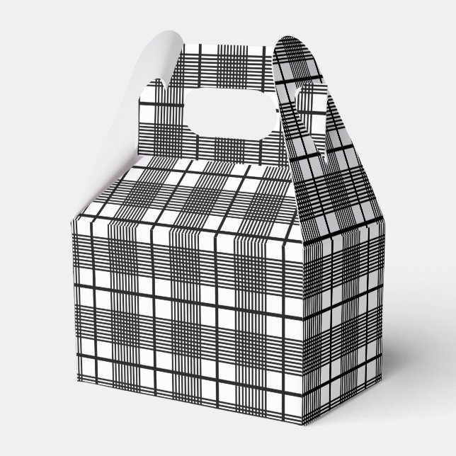 Kariertes Schwarzweißmuster Geschenkschachtel (Vorderseite)
