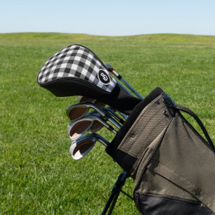 Kariertes Schwarzweißmuster Nr. 2 Golf Headcover