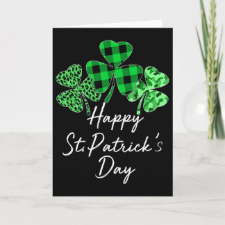 Kariertes Shamrock-Leoparden-Tarnmuster Glückliche Karte