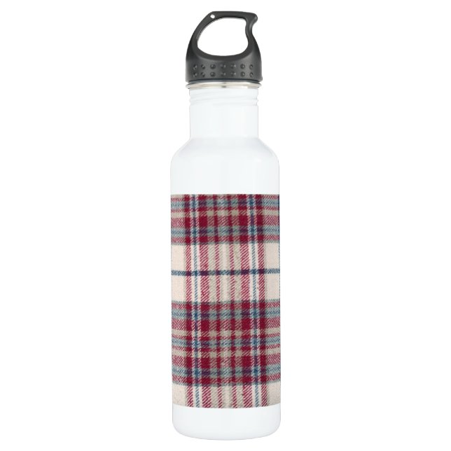 Kariertes Shirt Edelstahlflasche (Vorderseite)