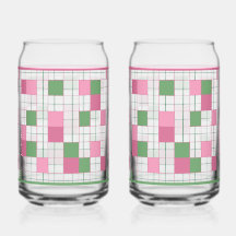 Kariertes Sodawasserglas