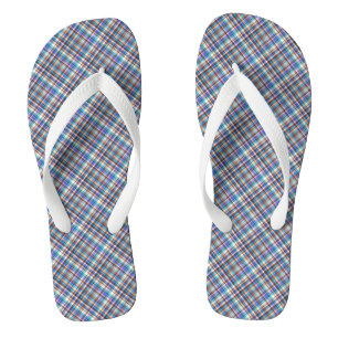 Kariertes Stoffmuster Druckgraublau Prüfmuster Flip Flops