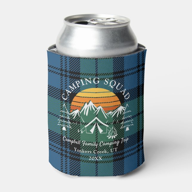 Kariertes Tartan Family Camping Squad Campbell Ret Dosenkühler (Kanne Vorderseite)