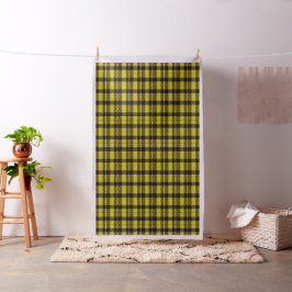 Kariertes Tartan-Gelb- und Schwarz-Stoff Stoff