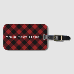 Kariertes Tartan-Gepäckchen mit benutzerdefinierte Gepäckanhänger