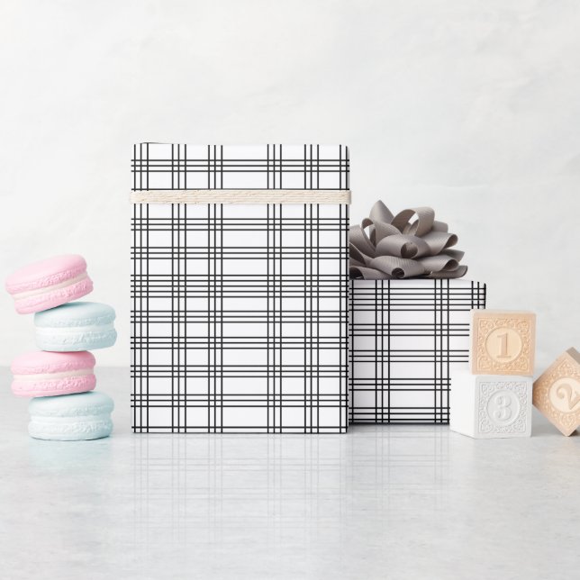 Kariertes Tartan Geschenkpapier (Babyparty)