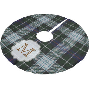 Kariertes Tartan Monogram Ursprünglicher Baumrock Polyester Weihnachtsbaumdecke