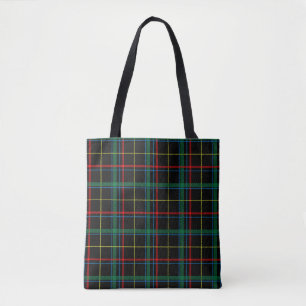 Kariertes Tartan-Muster, grün und rot, Tasche