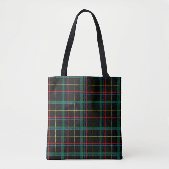 Kariertes Tartan-Muster, grün und rot, Tasche (Vorderseite)