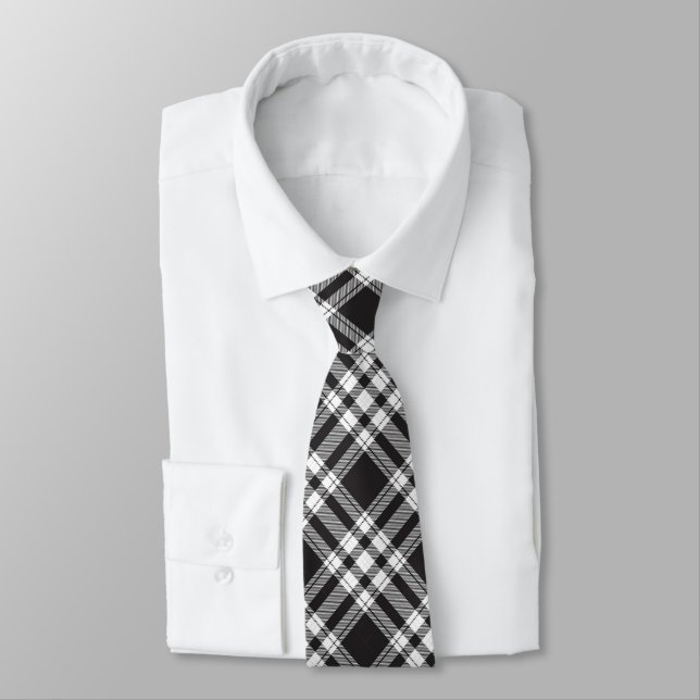 Kariertes Tartan-Muster Krawatte (Gebunden)