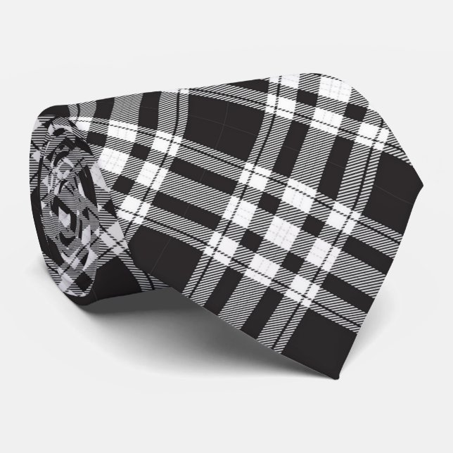 Kariertes Tartan-Muster Krawatte (Gerollt)