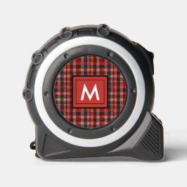 Kariertes Tartan-Muster Monogram Maßband