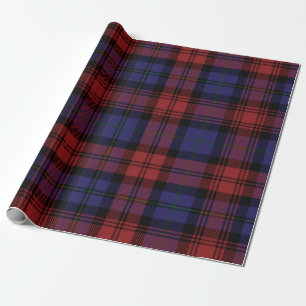 Kariertes Tartan Roter Lila Urlaub Rustikal Geschenkpapier