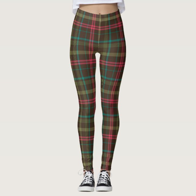 Kariertes Tartanmuster Leggings (Vorderseite)