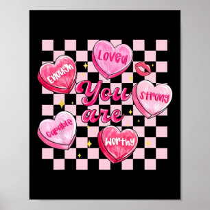 Kariertes Valentine Du bist geliebt Würdig genug C Poster