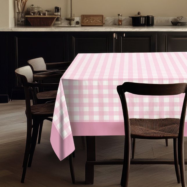 Kariertes, weichrosa Tablett Klassisches Muster fü Tischdecke (Soft Pink Plaid Tablecloth Classic Check Pattern)