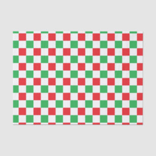 Kariertes Weihnachten rot und grün Seidenpapier