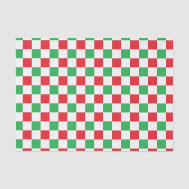 Kariertes Weihnachten rot und grün Seidenpapier (Vorderseite)