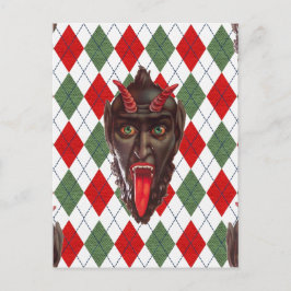 kariertes Weihnachtenkrampus Feiertagspostkarte