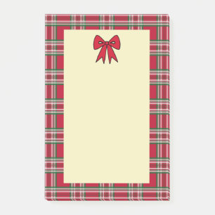 Kariertes Weihnachts-Briefpapier Post-it Klebezettel