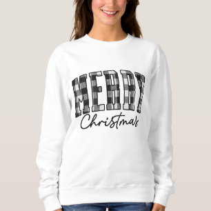 Kariertes Weihnachts-Sweatshirt Frauengrau Sweatshirt