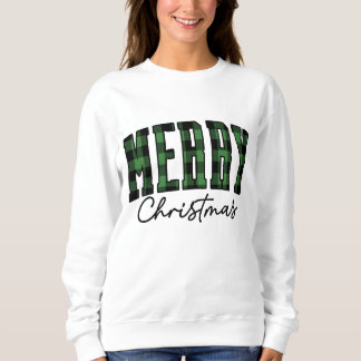 Kariertes Weihnachts-Sweatshirt | Grün für Frauen Sweatshirt