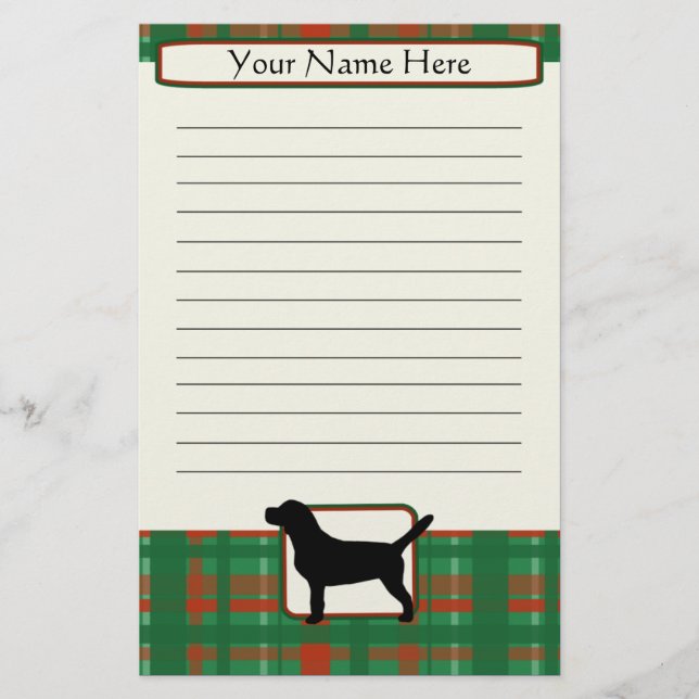 Kariertes WeihnachtsBeagle-Briefpapier Briefpapier (Vorderseite)