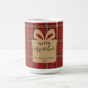 Kariertes Weihnachtsfest - Rotes Muster - Kaffeetasse