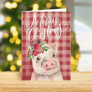 Kariertes Weihnachtsgebäck Feiertagskarte