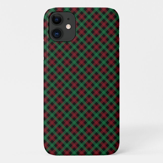 Kariertes Weihnachtshandy Case-Mate iPhone Hülle (Rückseite)