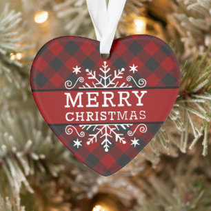 Kariertes Weihnachtsmann-Schneeglöckchen Ornament