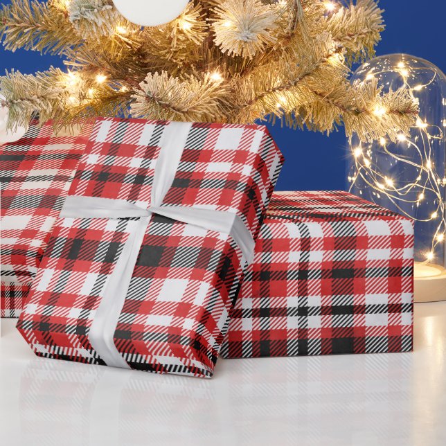 Kariertes Weihnachtsmuster Geschenkpapier (Feiertage)