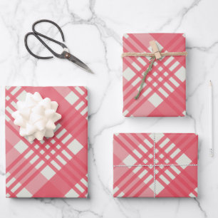 Kariertes Weihnachtsmuster Geschenkpapier Set
