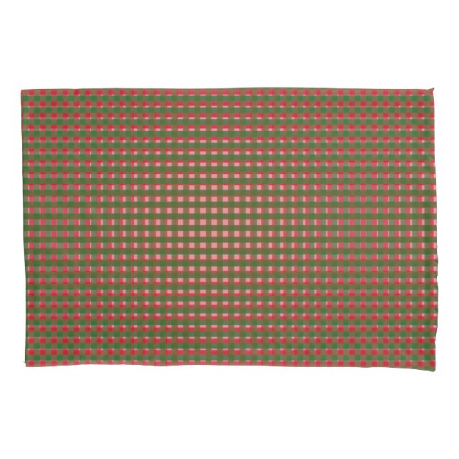 Kariertes Weihnachtsmuster Kissenbezug (Vorderseite-Links)