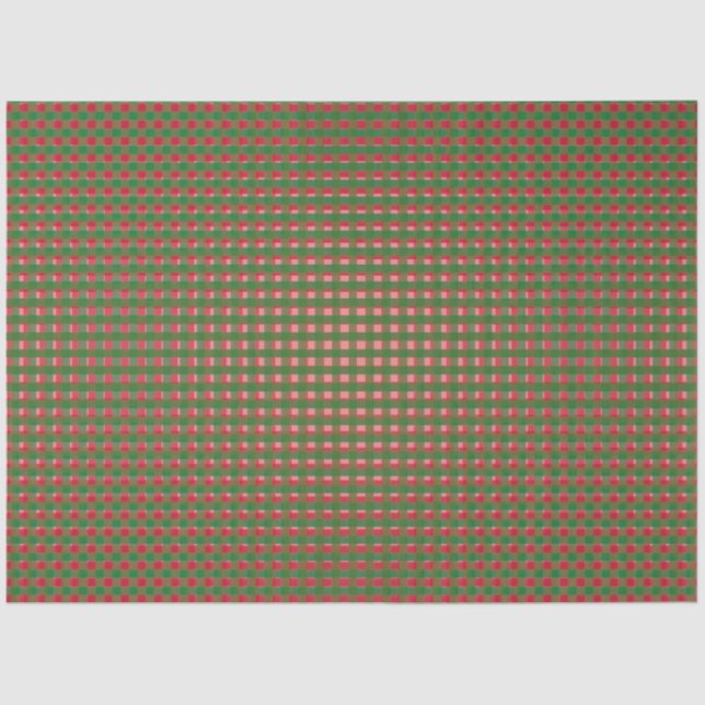 Kariertes Weihnachtsmuster Seidenpapier (Vorderseite)