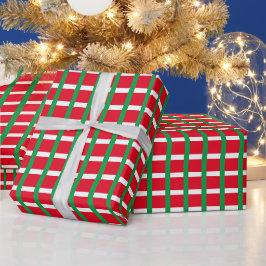 Kariertes Weihnachtsraster in grün und weiß Geschenkpapier