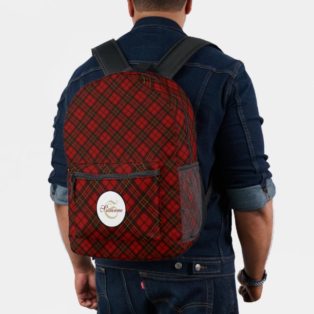 Kariertes Wintermuster Monogram Bedruckter Rucksack (Insitu (Modell))
