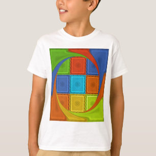 Kariertes Wirbel-Kunstposter T-Shirt