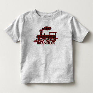 Kariertes Zug personalisiertes T-Shirt für Kleinki