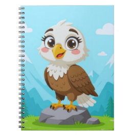 Karikatur-Adler auf Felsen – Süße Vektor-Figur Notizblock
